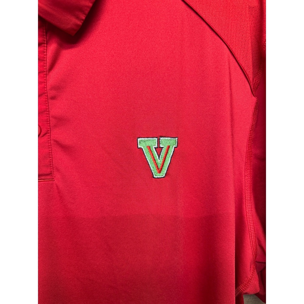 Adidas Men's Red Bulldogs V Logo Polo Shirt XL Athletic Golf - Picture 2 of 6